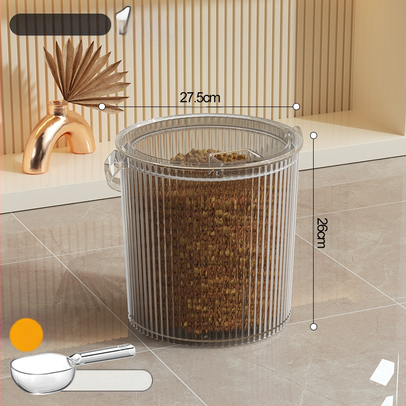 Kodumajapidamises suletud putukakindel niiskuskindel läbipaistev visuaalne koeratoidu kassitoidu säilitustünn lemmikloomatoidu säilituspurgi hoiukarp