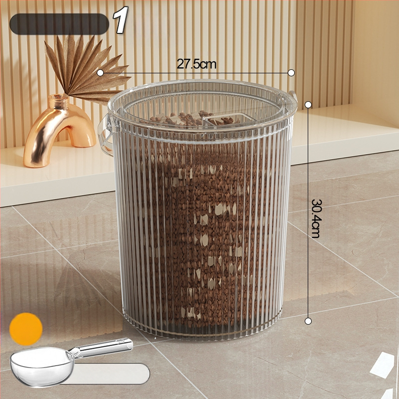 Kodumajapidamises suletud putukakindel niiskuskindel läbipaistev visuaalne koeratoidu kassitoidu säilitustünn lemmikloomatoidu säilituspurgi hoiukarp