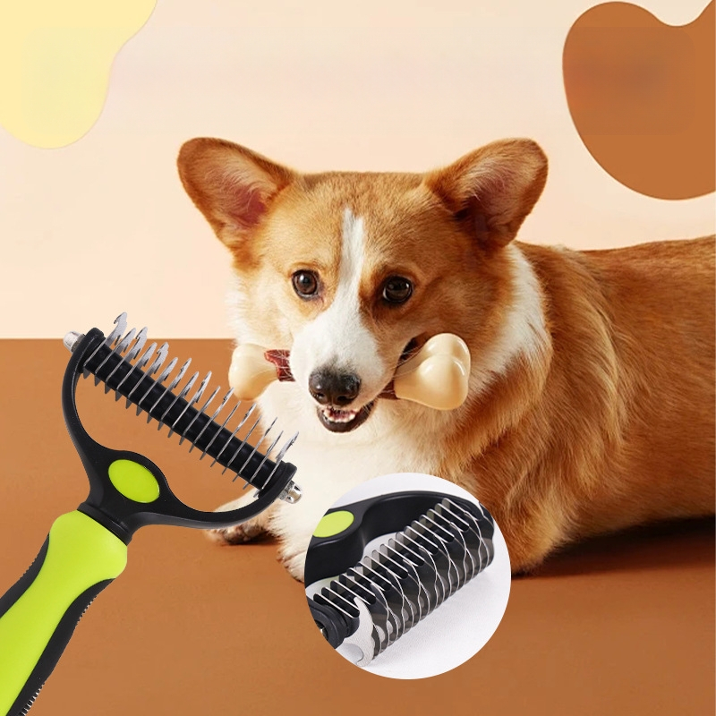 Нов трансграничен гребен за домашни любимци, гребен за котки, гребен за домашни любимци, гребен за кучешки възел, плаващ артефакт за премахване на окосмяване