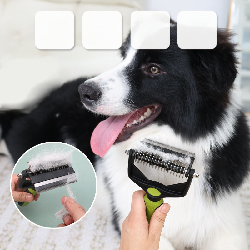 Домашни любимци Многофункционален гребен с отворен възел за кучета и котки, нож за косми, многофункционален гребен за домашни любимци за премахване на плаващи косми