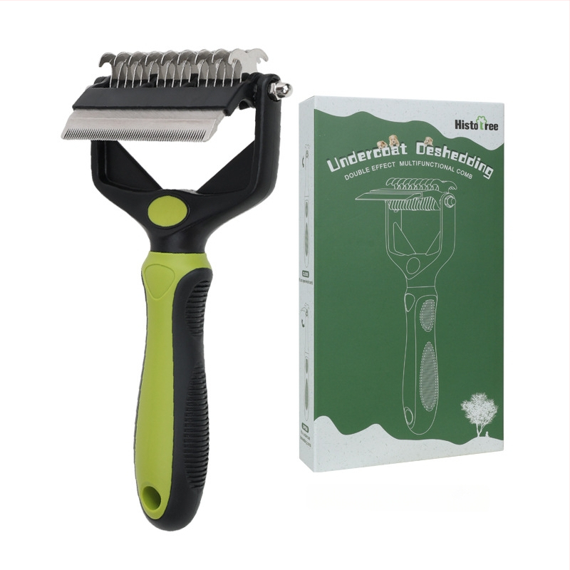 Домашни любимци Многофункционален гребен с отворен възел за кучета и котки, нож за косми, многофункционален гребен за домашни любимци за премахване на плаващи косми