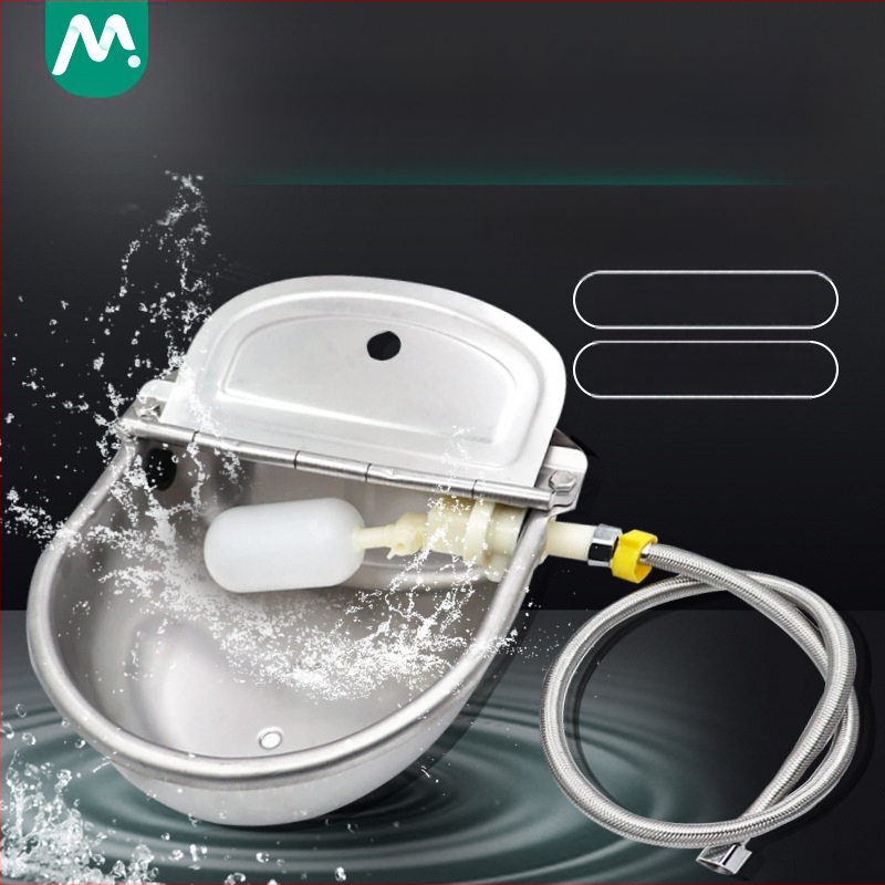 Bol cu apă pentru vaci, pentru reproducere veterinară, mare, din oțel inoxidabil, 80 cm, pachet de țevi de apă, cu bilă plutitoare, bol îngroșat, apă pentru vaci și cai