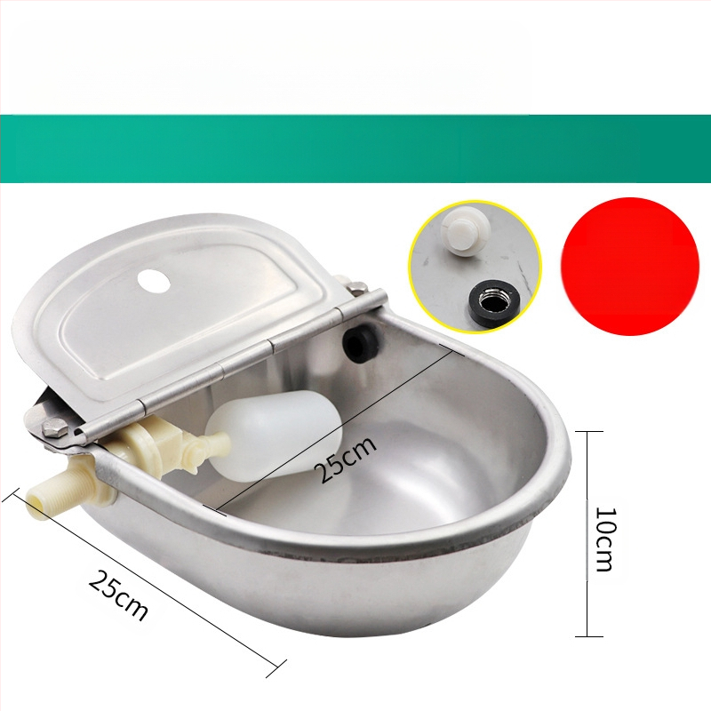 Bol cu apă pentru vaci, pentru reproducere veterinară, mare, din oțel inoxidabil, 80 cm, pachet de țevi de apă, cu bilă plutitoare, bol îngroșat, apă pentru vaci și cai