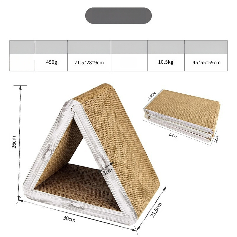 Cezhraničný veľkoobchodný štandardný skladací škrabadlo pre mačky trojuholníkové škrabadlo pre mačky 6 strán k dispozícii vlnitý papier Amazon