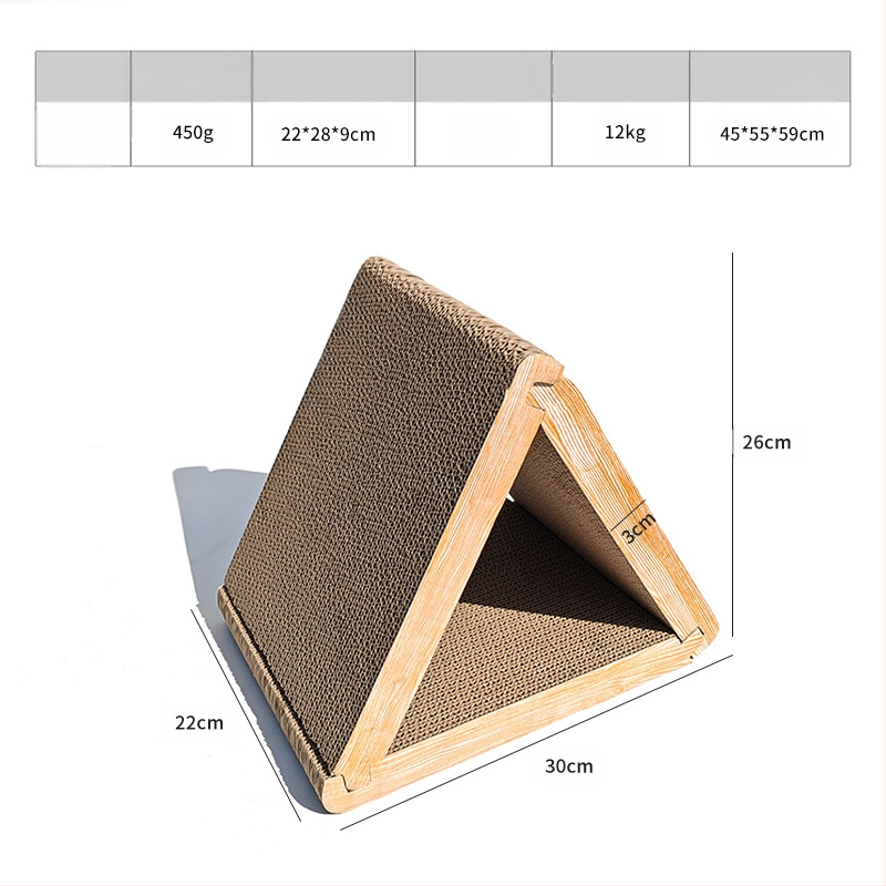 Cezhraničný veľkoobchodný štandardný skladací škrabadlo pre mačky trojuholníkové škrabadlo pre mačky 6 strán k dispozícii vlnitý papier Amazon