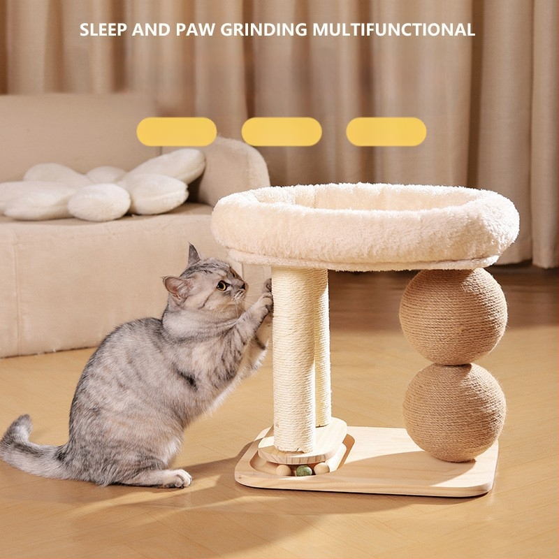 Stalak za penjanje mačaka, mačje gnijezdo, integrirani sisal stup, brusna kandža bez umaka, velika loptica za grebanje mačaka, višenamjenski stalak za mačke, oprema za kućne ljubimce