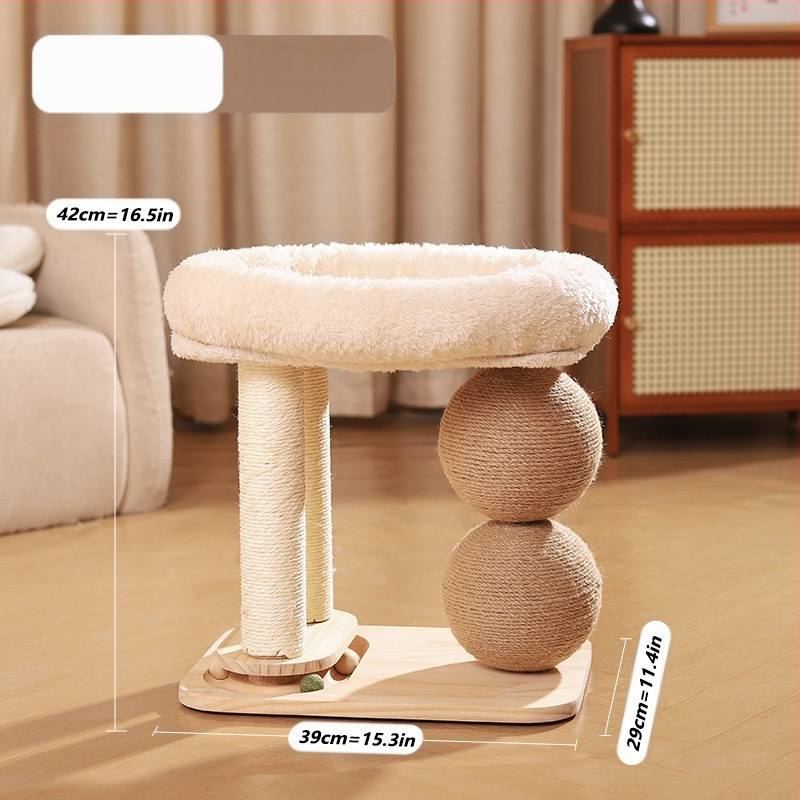 Stalak za penjanje mačaka, mačje gnijezdo, integrirani sisal stup, brusna kandža bez umaka, velika loptica za grebanje mačaka, višenamjenski stalak za mačke, oprema za kućne ljubimce