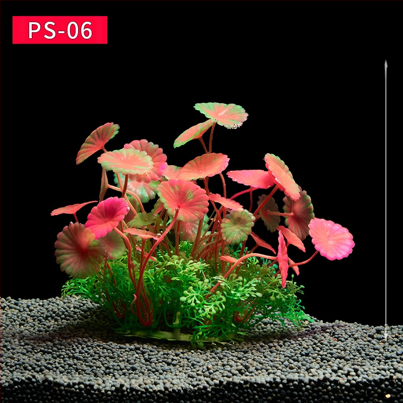 Akvaariumi dekoratiivne veemuru akvaariumi maastikukomplekt pehme veemuru plastmuru tagantvaade suur kõrge roheline muru