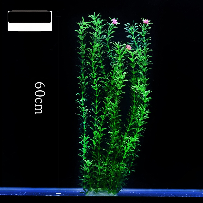 Akvaariumi dekoratiivne veemuru akvaariumi maastikukomplekt pehme veemuru plastmuru tagantvaade suur kõrge roheline muru