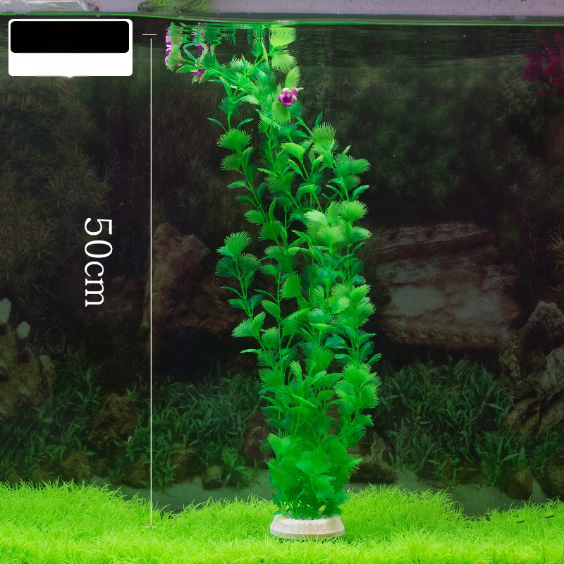 Akvaariumi dekoratiivne veemuru akvaariumi maastikukomplekt pehme veemuru plastmuru tagantvaade suur kõrge roheline muru
