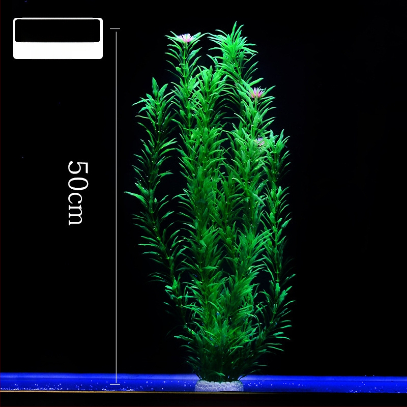 Akvaariumi dekoratiivne veemuru akvaariumi maastikukomplekt pehme veemuru plastmuru tagantvaade suur kõrge roheline muru