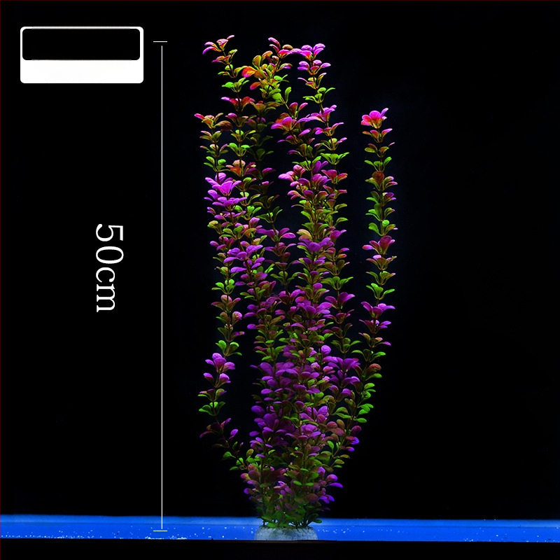 Akvaariumi dekoratiivne veemuru akvaariumi maastikukomplekt pehme veemuru plastmuru tagantvaade suur kõrge roheline muru