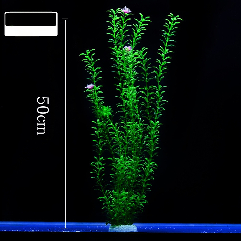 Akvaariumi dekoratiivne veemuru akvaariumi maastikukomplekt pehme veemuru plastmuru tagantvaade suur kõrge roheline muru