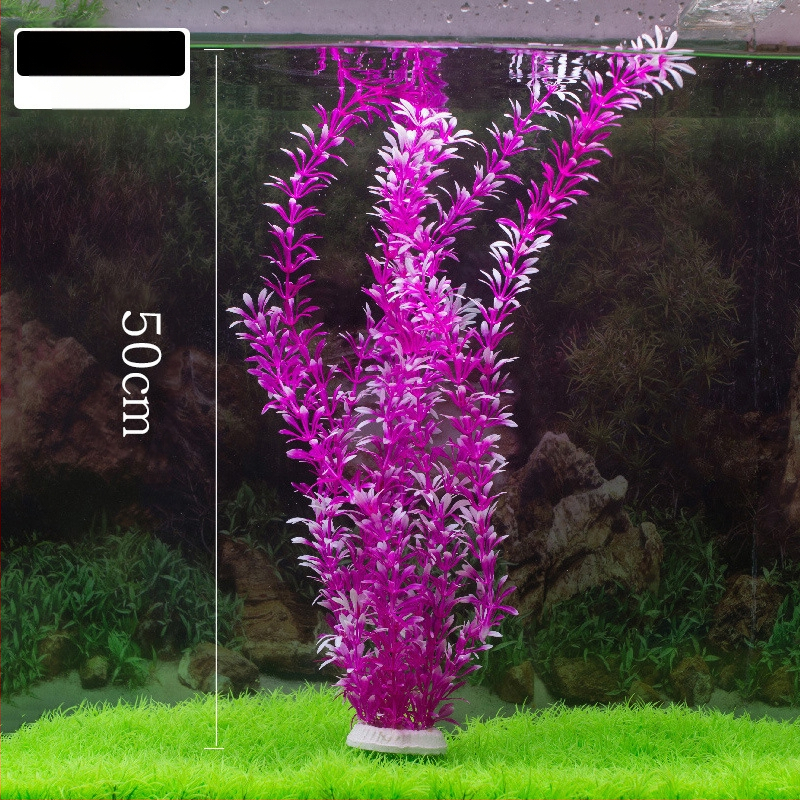 Akvaariumi dekoratiivne veemuru akvaariumi maastikukomplekt pehme veemuru plastmuru tagantvaade suur kõrge roheline muru