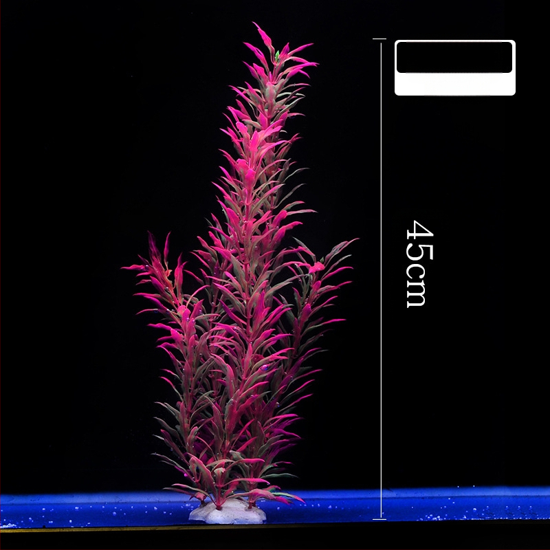 Akvaariumi dekoratiivne veemuru akvaariumi maastikukomplekt pehme veemuru plastmuru tagantvaade suur kõrge roheline muru