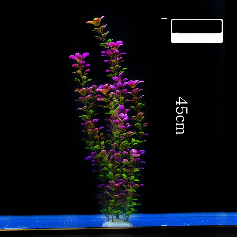 Akvaariumi dekoratiivne veemuru akvaariumi maastikukomplekt pehme veemuru plastmuru tagantvaade suur kõrge roheline muru