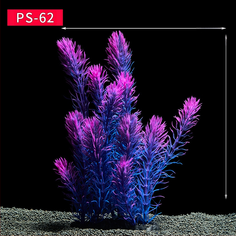 Akvaariumi dekoratiivne veemuru akvaariumi maastikukomplekt pehme veemuru plastmuru tagantvaade suur kõrge roheline muru