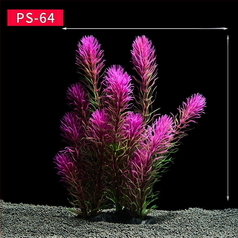 Akvaariumi dekoratiivne veemuru akvaariumi maastikukomplekt pehme veemuru plastmuru tagantvaade suur kõrge roheline muru