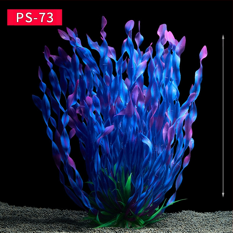 Akvaariumi dekoratiivne veemuru akvaariumi maastikukomplekt pehme veemuru plastmuru tagantvaade suur kõrge roheline muru