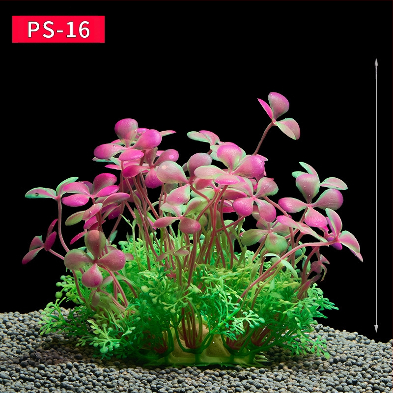 Akvaariumi dekoratiivne veemuru akvaariumi maastikukomplekt pehme veemuru plastmuru tagantvaade suur kõrge roheline muru