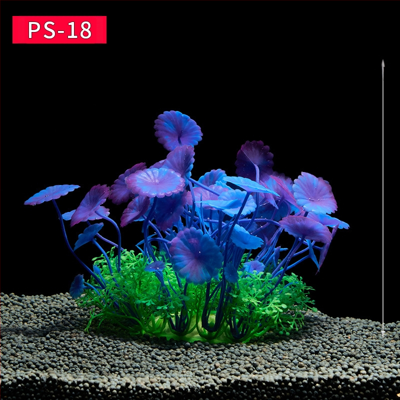 Akvaariumi dekoratiivne veemuru akvaariumi maastikukomplekt pehme veemuru plastmuru tagantvaade suur kõrge roheline muru