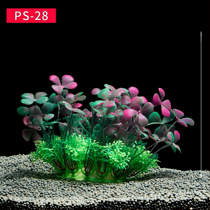 Akvaariumi dekoratiivne veemuru akvaariumi maastikukomplekt pehme veemuru plastmuru tagantvaade suur kõrge roheline muru