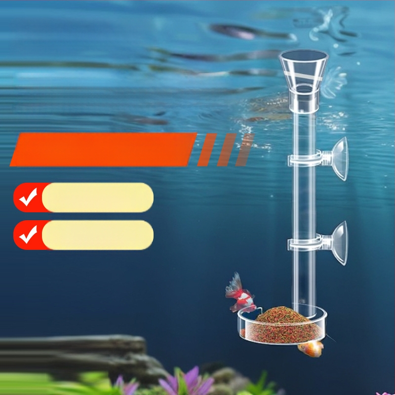 Žuvų maisto akvariumo tiektuvas, akrilinis, mažas fiksuoto taško maitinimo vamzdelis, skęstantis, apsaugantis nuo dreifo, žuvų maisto vamzdelis