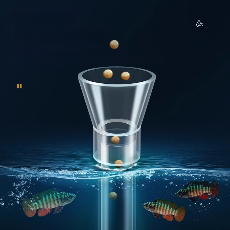 Žuvų maisto akvariumo tiektuvas, akrilinis, mažas fiksuoto taško maitinimo vamzdelis, skęstantis, apsaugantis nuo dreifo, žuvų maisto vamzdelis