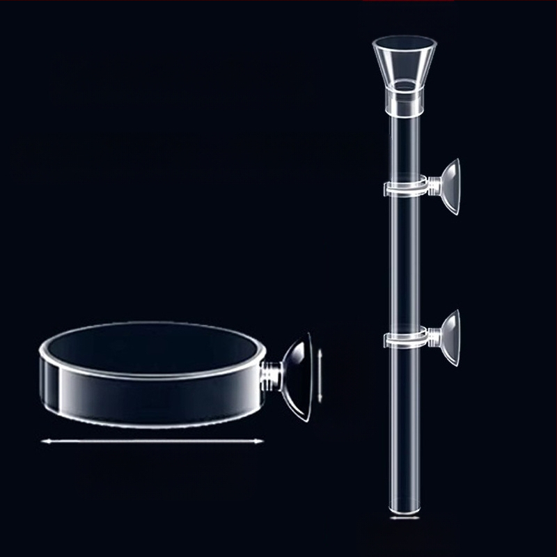 Žuvų maisto akvariumo tiektuvas, akrilinis, mažas fiksuoto taško maitinimo vamzdelis, skęstantis, apsaugantis nuo dreifo, žuvų maisto vamzdelis