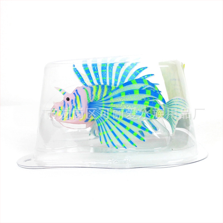 Akvaariumi haljastuskaunistused akvaariumi tootjad ekspordivad silikoonmaterjalist helendavat simulatsioonivärvi lõvikala hulgimüüki