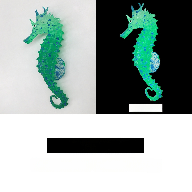 Nauji žuvų bako kraštovaizdžio dekoracijos, šviečiantys dirbtiniai jūrų arkliukų kraštovaizdžio akvariumo dirbtiniai fluorescenciniai silikoniniai jūrų arkliukai, didmeninė prekyba