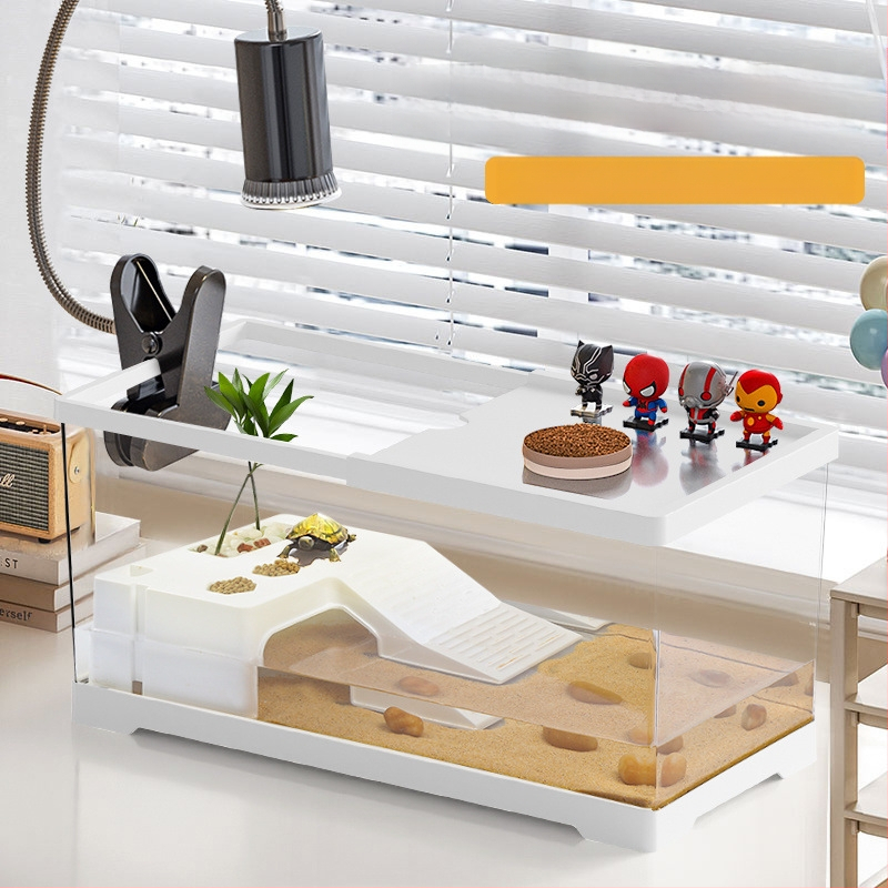 Vėžlių dėžė su džiovinimo stalu, dydis: Braziliško vėžlio „Aquiland“ buitinis plastikinis vėžlių bakelis, specialus ekologiškas bakelis vėžliams auginti.