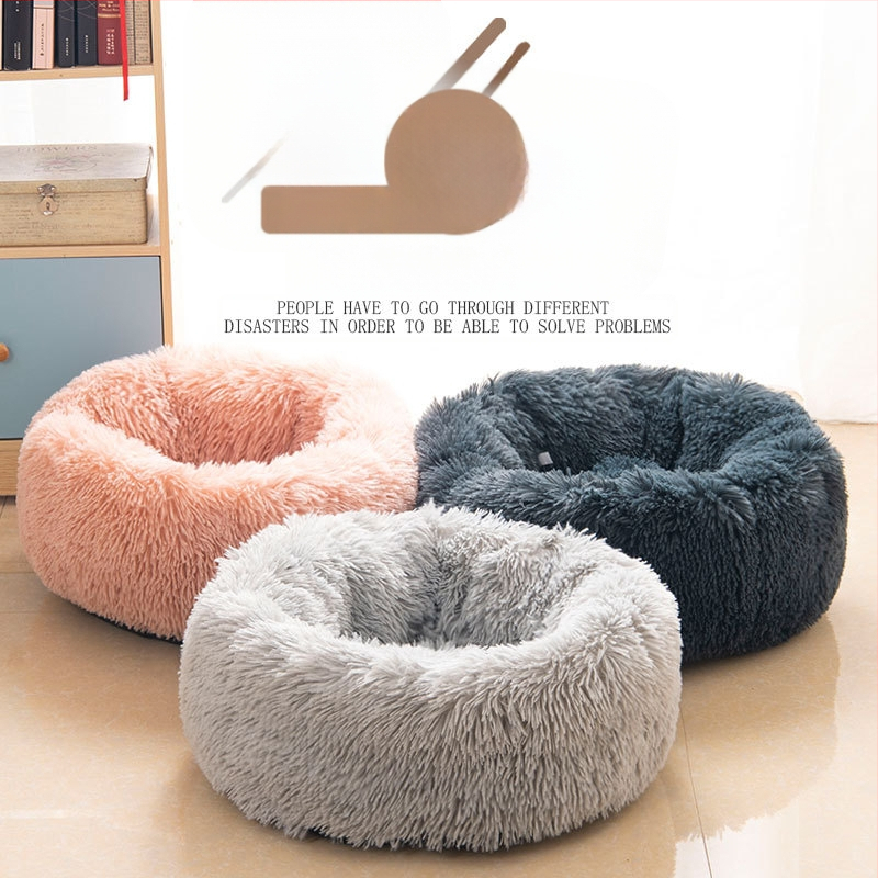 Plasă lungă de pluș, rotundă roșie, pentru pisici, cușcă pentru câini, pentru toamnă și iarnă, saltea caldă, Teddy Corgi, pat pentru câini, articole pentru animale de companie, en-gros