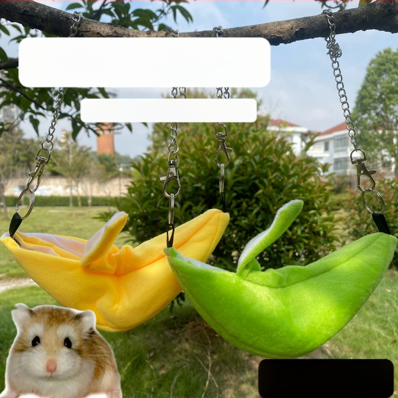 Mažas žiurkėno banano formos medvilninis lizdas, šiltas pakabinamas hamakas-pakabinamas lizdas žiemai, mėnulio formos valties formos pakabinama sūpynės lova