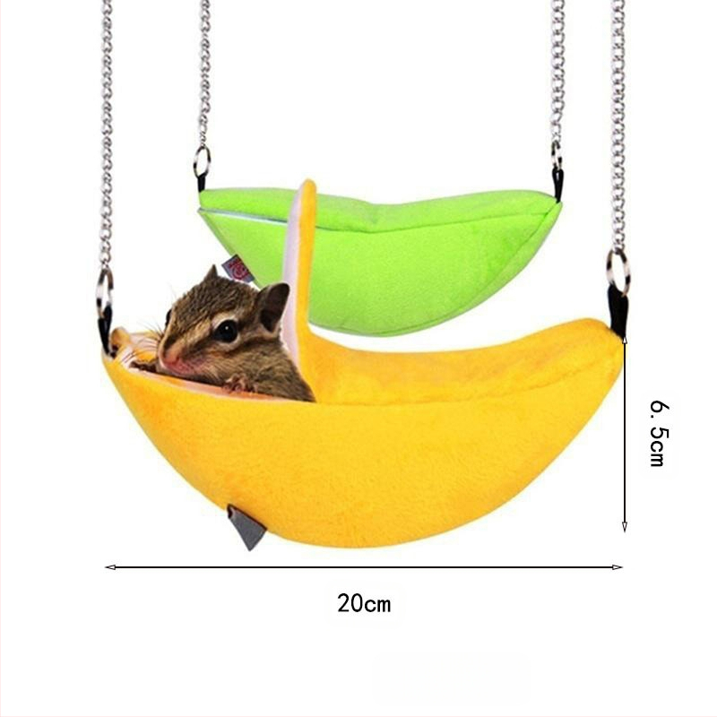 Mažas žiurkėno banano formos medvilninis lizdas, šiltas pakabinamas hamakas-pakabinamas lizdas žiemai, mėnulio formos valties formos pakabinama sūpynės lova