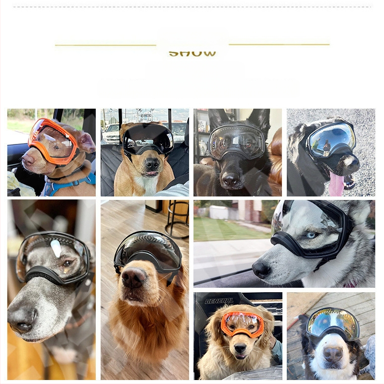 Galvos apdangalas augintiniams Didelio rėmelio šunų akiniai nuo saulės Vidutinio dydžio dideliems šunims Snieginiai apsauginiai akiniai nuo UV spindulių augintiniams Akiniai nuo saulės