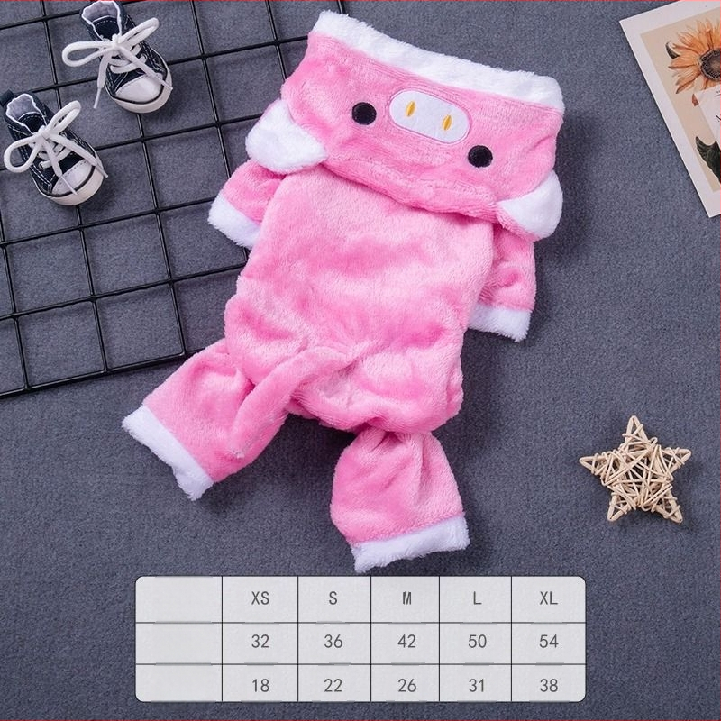 Koerariided sügiseks ja talveks fliisvoodriga soojad korallfliisist põrsaste transformatsiooniriided kassi riided väikese koera lemmiklooma riided