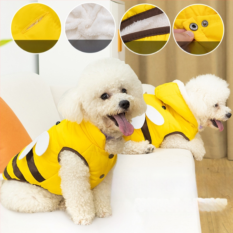 Piiriülesed koerariided, sügis- ja talvepuuvillast riided, rinna- ja seljaosaga integreeritud vestid, vestid, väikestele koertele, Corgi mesilase lemmikloomariided