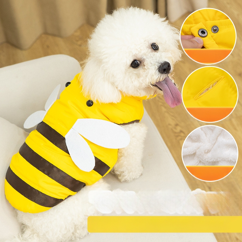 Piiriülesed koerariided, sügis- ja talvepuuvillast riided, rinna- ja seljaosaga integreeritud vestid, vestid, väikestele koertele, Corgi mesilase lemmikloomariided