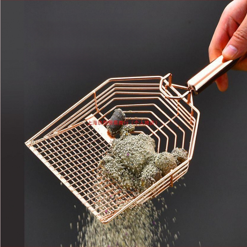 Metalinis kačių smėlio kastuvas didelėms katėms, „Daquan“ mažų skylučių štampai, ne nerūdijančio plieno rutino vištienos kastuvas