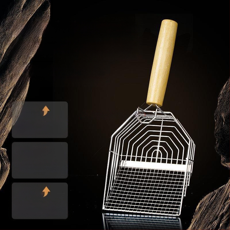 Metalinis kačių smėlio kastuvas didelėms katėms, „Daquan“ mažų skylučių štampai, ne nerūdijančio plieno rutino vištienos kastuvas