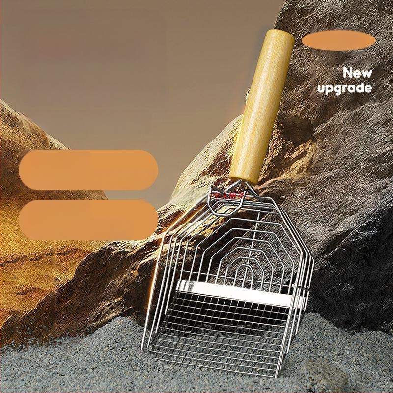 Metalinis kačių smėlio kastuvas didelėms katėms, „Daquan“ mažų skylučių štampai, ne nerūdijančio plieno rutino vištienos kastuvas