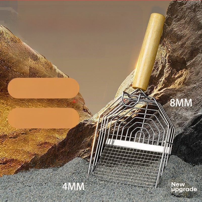 Metalinis kačių smėlio kastuvas didelėms katėms, „Daquan“ mažų skylučių štampai, ne nerūdijančio plieno rutino vištienos kastuvas