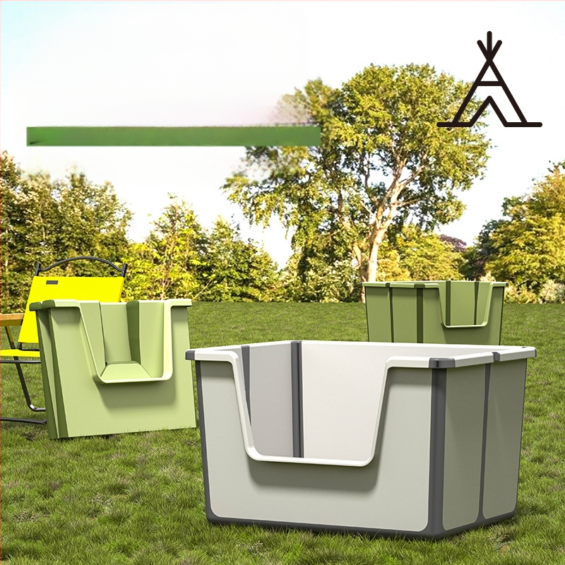 Сгъваема отворена котешка тоалетна с горен слой против пръски, лесна за почистване сгъваема котешка тоалетна с голям обем