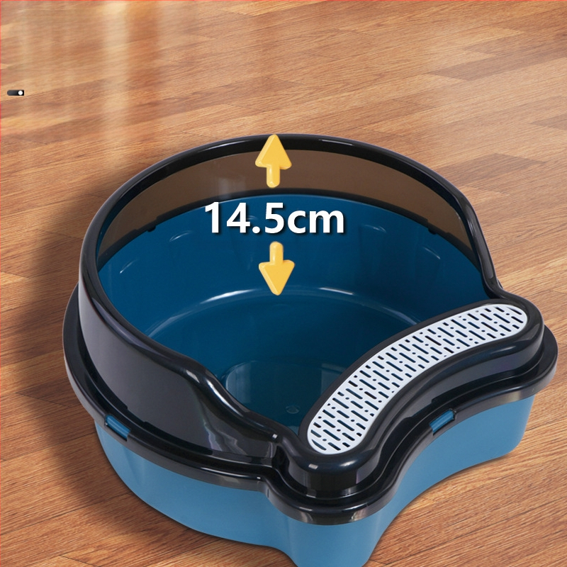 Toaletă pentru pisici mari, semi-închisă, anti-stropire, gard înalt, litiera pentru pisici, toaletă pentru pisici, detașabilă și lavabilă, litiera pentru pisici