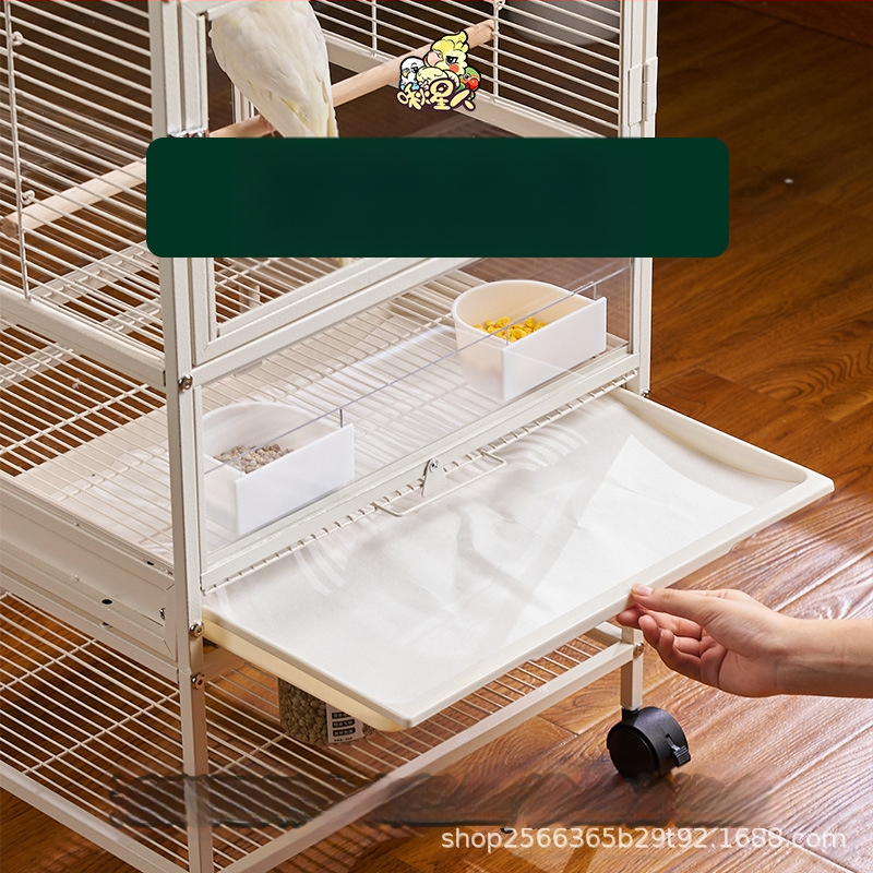 Аксесоари за клетка за папагали Miyagi, горна стойка Daquan, стойка за съхранение, ролка, станция, пръчка, кутия за храна, прозрачен панел, преграда, ексклузивна