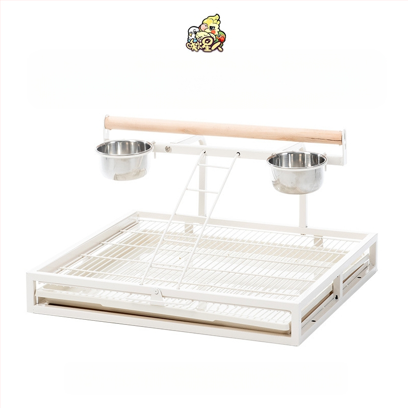 Аксесоари за клетка за папагали Miyagi, горна стойка Daquan, стойка за съхранение, ролка, станция, пръчка, кутия за храна, прозрачен панел, преграда, ексклузивна