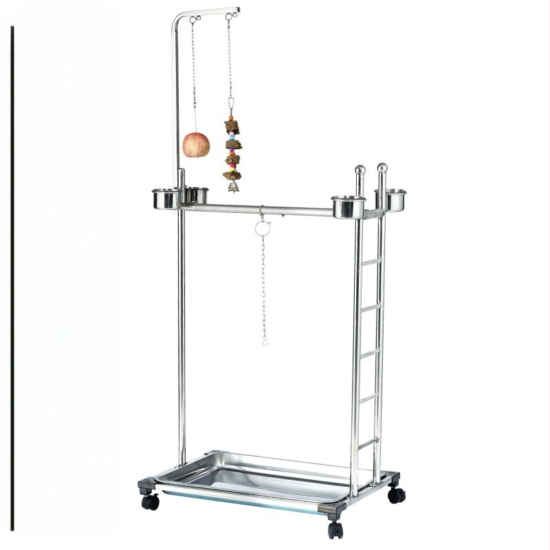 Suport pentru papagal gri, mediu și mare, din oțel inoxidabil, pentru păsări, colivie de podea, mare, floarea-soarelui, King Kong, negru, Phoenix, suport mic pentru soare