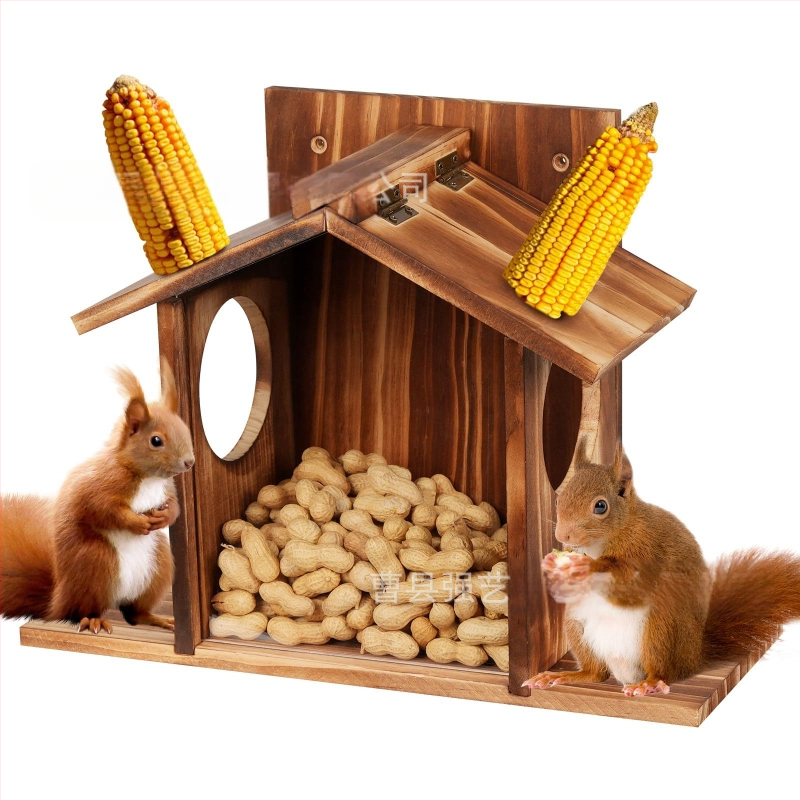 Fa mókusetető, kültéri függő mókusadagoló, egyszerű kültéri fa mókus étkezőasztal