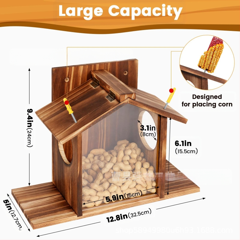 Fa mókusetető, kültéri függő mókusadagoló, egyszerű kültéri fa mókus étkezőasztal